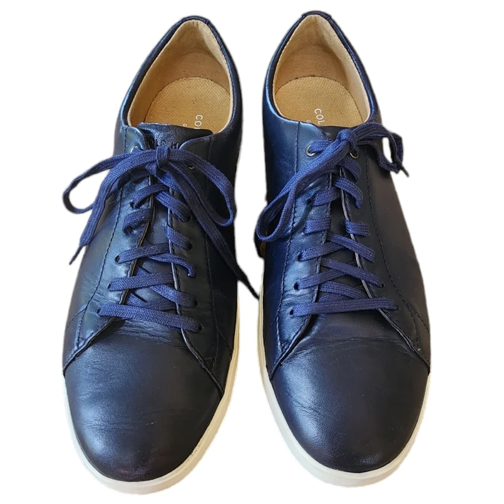 Cole Haan Grande Zero Leather Lace Up Sneaker Sz 11.5 navy